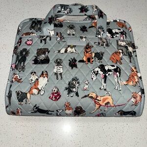 Vera Bradley Hanging Organizer Dog Print Quilted Travel Toiletry Cosmetic Bag